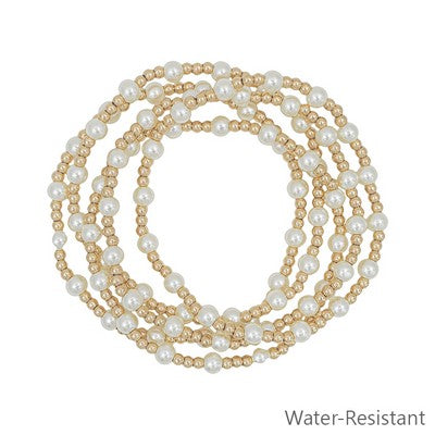 Meghan Browne Jaz Bracelet - Gold Pearl