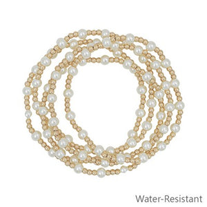 Meghan Browne Jaz Bracelet - Gold Pearl