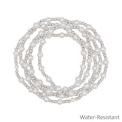 Meghan Browne Jaz Bracelet - Silver Pearl