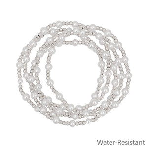 Meghan Browne Jaz Bracelet - Silver Pearl