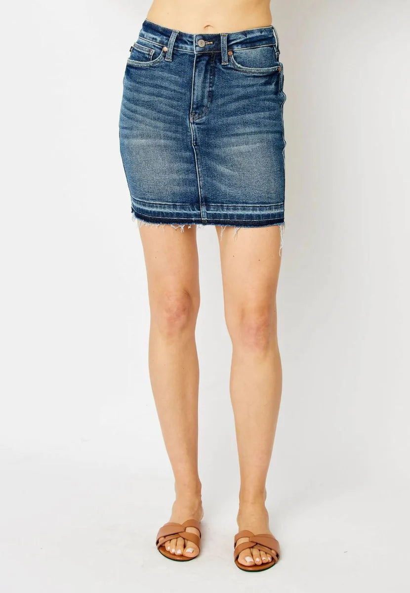 Judy Blue HW Tummy Control Denim Skirt