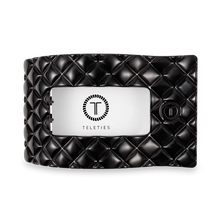Load image into Gallery viewer, Large Teleties Quilted Flat Rectangle Hair Clip - Jet Black