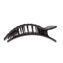 Load image into Gallery viewer, Large Teleties Quilted Flat Rectangle Hair Clip - Jet Black