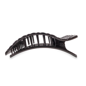 Large Teleties Quilted Flat Rectangle Hair Clip - Jet Black