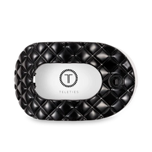 Load image into Gallery viewer, Large Teleties Quilted Flat Round Hair Clip - Jet Black