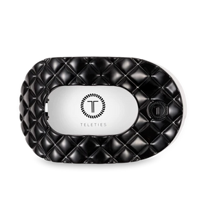 Large Teleties Quilted Flat Round Hair Clip - Jet Black