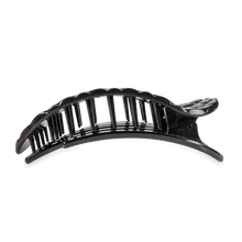 Load image into Gallery viewer, Large Teleties Quilted Flat Round Hair Clip - Jet Black
