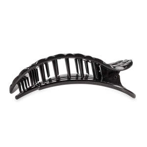 Large Teleties Quilted Flat Round Hair Clip - Jet Black