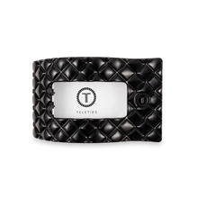 Load image into Gallery viewer, Medium Teleties Quilted Flat Rectangle Hair Clip - Jet Black