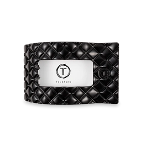 Medium Teleties Quilted Flat Rectangle Hair Clip - Jet Black