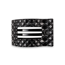 Load image into Gallery viewer, Medium Teleties Quilted Flat Rectangle Hair Clip - Jet Black