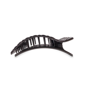 Medium Teleties Quilted Flat Rectangle Hair Clip - Jet Black