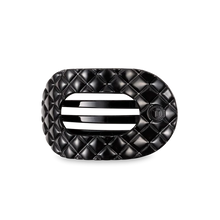 Load image into Gallery viewer, Medium Teleties Quilted Flat Round Hair Clip - Jet Black