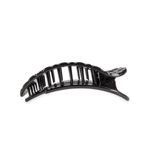 Load image into Gallery viewer, Medium Teleties Quilted Flat Round Hair Clip - Jet Black