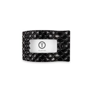 Small Teleties Quilted Flat Rectangle Hair Clip - Jet Black