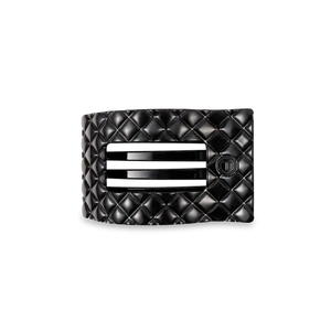 Small Teleties Quilted Flat Rectangle Hair Clip - Jet Black