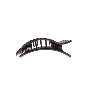 Small Teleties Quilted Flat Rectangle Hair Clip - Jet Black