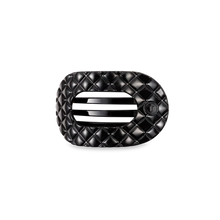 Load image into Gallery viewer, Small Teleties Quilted Flat Round Hair Clip - Jet Black