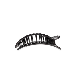Small Teleties Quilted Flat Round Hair Clip - Jet Black