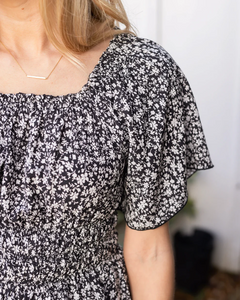 Grace & Lace Josie Smocked Top - Black Drusy