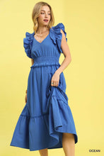 Load image into Gallery viewer, Laura Ruffle Midi Dress - Ocean