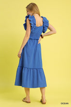 Load image into Gallery viewer, Laura Ruffle Midi Dress - Ocean