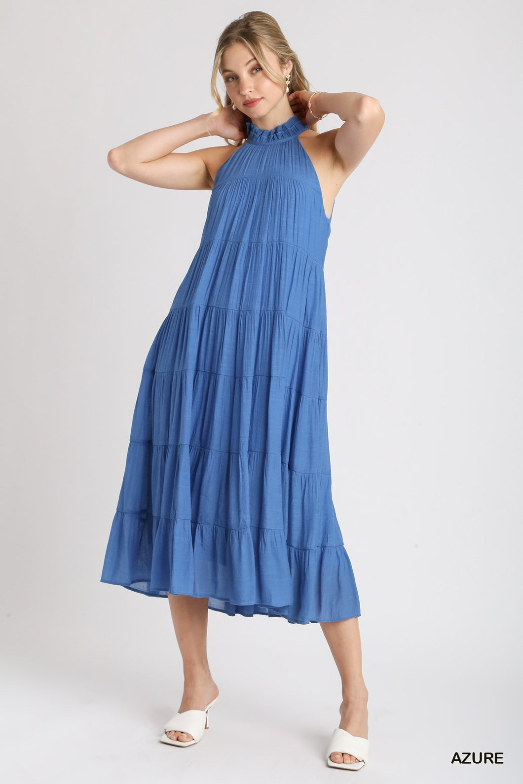 Phoebe Halter Dress - Blue