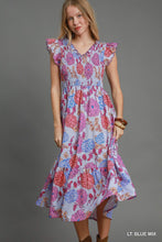 Load image into Gallery viewer, Lia Floral Midi Dress - Blue Mix *Regular &amp; Curvy*