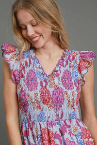 Lia Floral Midi Dress - Blue Mix *Regular & Curvy*