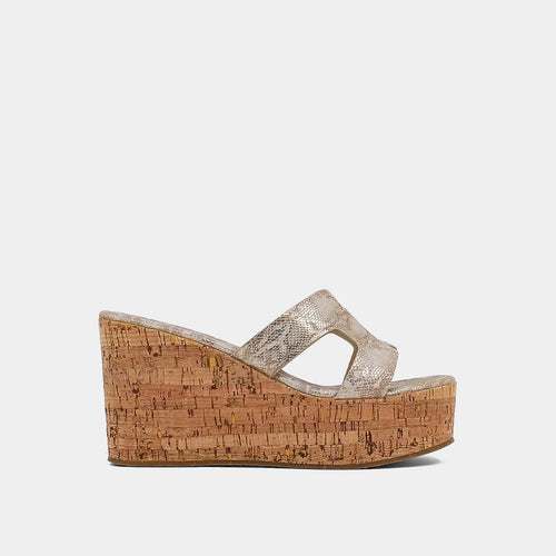 Shu Shop Kalinda Wedges - Taupe Snake