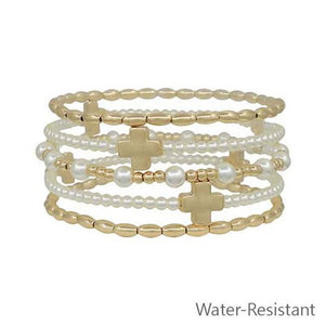 Meghan Browne Kid Bracelet - Gold Pearl