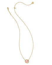 Load image into Gallery viewer, Kendra Scott Baseball Gold Short Pendant Necklace in Ivory Mother of Pearl