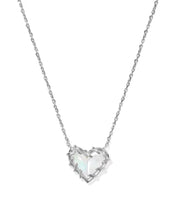 Load image into Gallery viewer, Kendra Scott Patchwork Ari Heart Pendant Necklace in Mixed Metal Rhodium