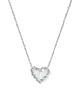 Kendra Scott Patchwork Ari Heart Pendant Necklace in Mixed Metal Rhodium