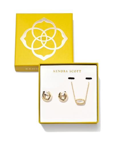 Kendra Scott Elisa & Mikki Gold Gift Set in Ivory Mother-of-Pearl