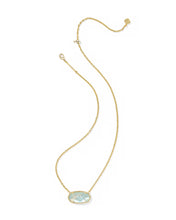 Load image into Gallery viewer, Elisa Gold Statement Short Pendant Necklace in Light Blue Illusion
