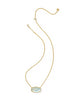 Elisa Gold Statement Short Pendant Necklace in Light Blue Illusion