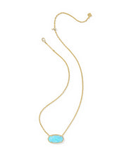 Load image into Gallery viewer, Kendra Scott Elisa Statement Short Pendant Necklace - Gold - Light Teal Opal