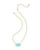 Kendra Scott Elisa Statement Short Pendant Necklace - Gold - Light Teal Opal