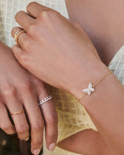 Load image into Gallery viewer, Kendra Scott Lillia Crystal Butterfly Gold Delicate Chain Bracelet in White Crystal
