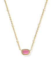 Load image into Gallery viewer, Kendra Scott Mini Elisa Gold Satellite Short Pendant Necklace in Azalea Illusion