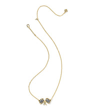 Load image into Gallery viewer, Kendra Scott Checkered Flag Pendant Necklace Gold White Mother of Pearl