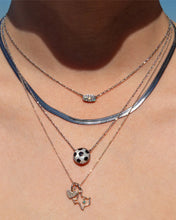 Load image into Gallery viewer, Kendra Scott Soccer Silver Short Pendant Necklace in Ivory Mother of Pearl