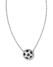 Load image into Gallery viewer, Kendra Scott Soccer Silver Short Pendant Necklace in Ivory Mother of Pearl