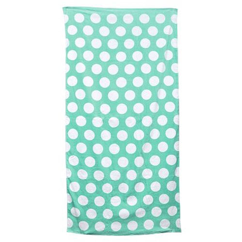 Liberty Beach Towel - Light Green Polka Dot