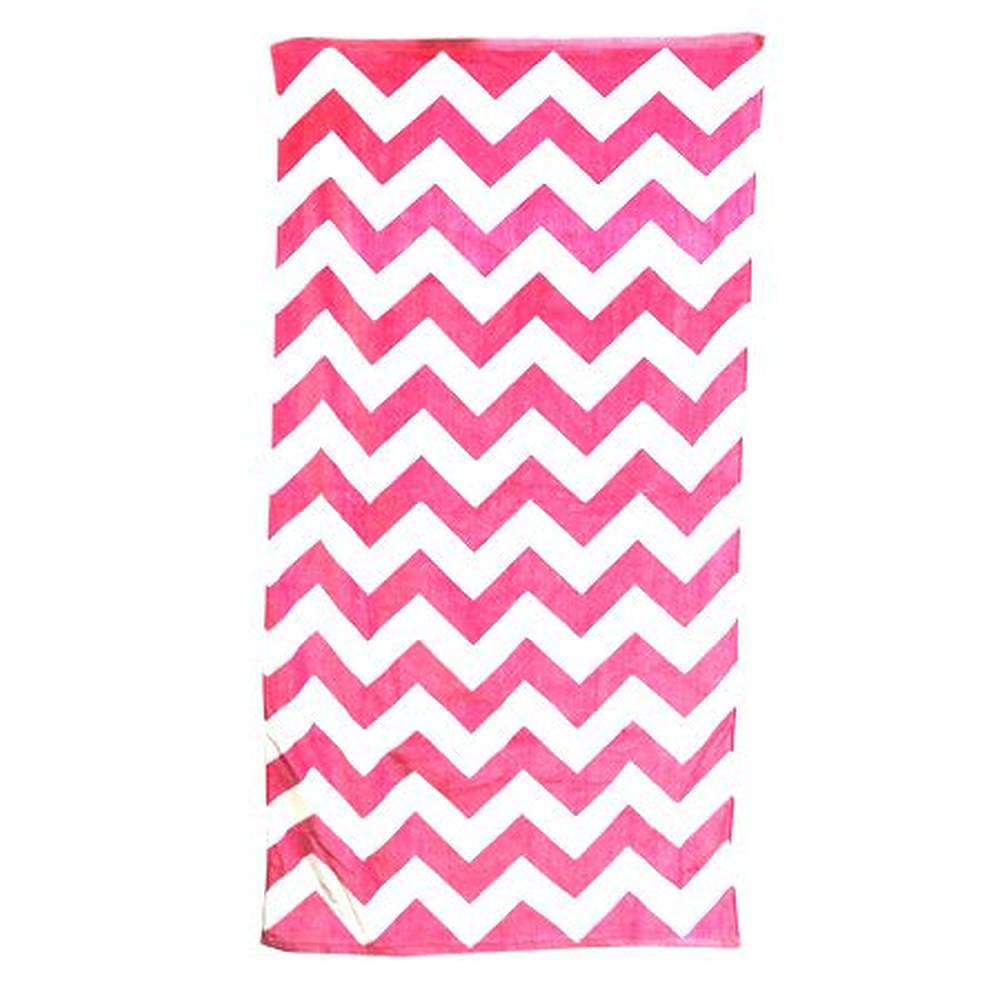 Liberty Beach Towel - Pink Chevron