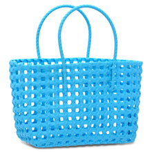 Load image into Gallery viewer, Large Woven Tote - Blue