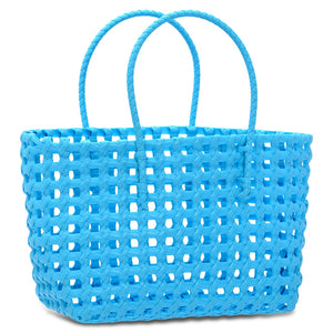 Large Woven Tote - Blue