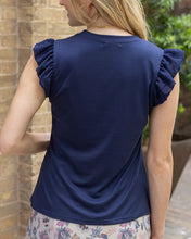 Load image into Gallery viewer, Grace &amp; Lace Live-In Ruffle Sleeve Top - Navy