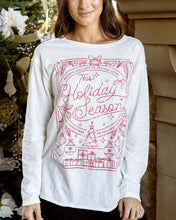 Load image into Gallery viewer, Grace &amp; Lace Long Sleeve Slub Graphic Tee - Holiday Greeting Card